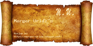 Merger Uriás névjegykártya